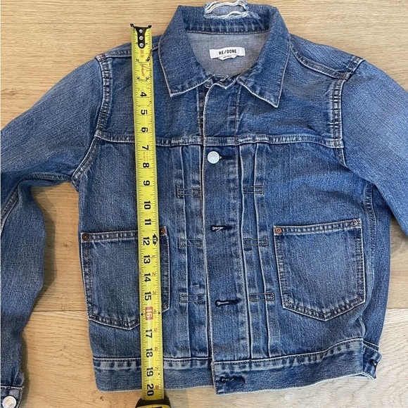 $365 NWOT RE/DONE 60s STONED SHRUNKEN DENIM JACKET SZ SMALL - Picture 3 of 4